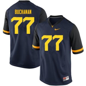 Men's West Virginia Mountaineers NCAA #77 Daniel Buchanan Navy Authentic Nike Stitched College Football Jersey BU15L51PQ